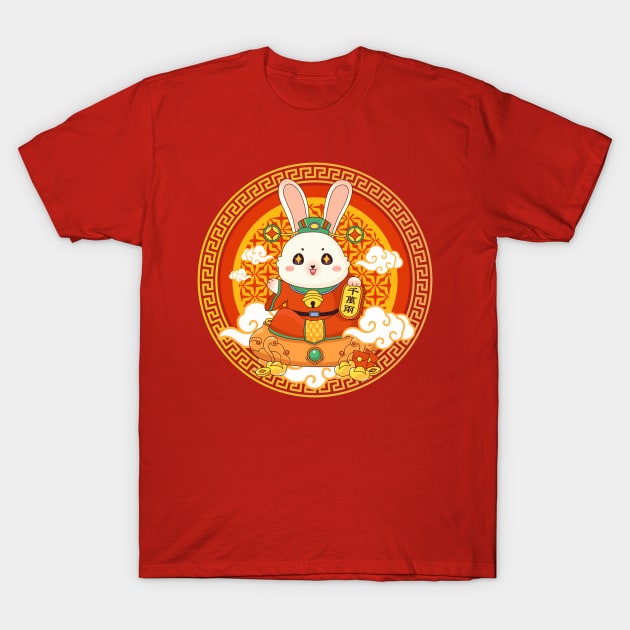 Year of the Rabbit Cute God of Wealth Chinese New Year T-Shirt by gusniac